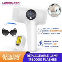 Lescolton Depilazione laser a flash ultra veloce per donna 22J Epilatore IPL con lampada sostituibile per finestre grandi ad alta energia per donna