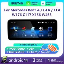 Android 14 Samochodowy odtwarzacz multimedialny dla Mercedes Benz W176 C117 X156 W463 2012-2018 GPS Ekran dotykowy Navi Video Stereo WIFI Carplay