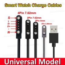 Universal 2Pin 4mm 7,62mm 4Pin Dock Ladegerät Adapter Magnetische Ladekabel USB Lade Linie Kabel für Smart uhren Power Draht