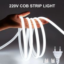 Cena Bright 220V 110V LED Strip Light COB Diode Neon Tape Sign 288LED/M Outdoor Waterproof Room retroilluminazione lampada da cucina da giardino