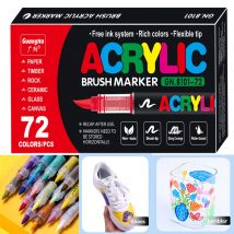 12/24/36/72 Farben Acryl Marker Pinsel Stifte für Stoff Rock Malerei Stift Stein Keramik Glas Holz DIY Karte Machen Kunst Liefert