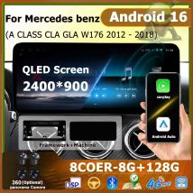 Android 16 Carplay Dotykowy Ekran Multimedialny Odtwarzacz Wideo Samochodowy Do Benz Klasy A CLA GLA W176 2012 - 2018 GPS Navi Bluetooth WiFi