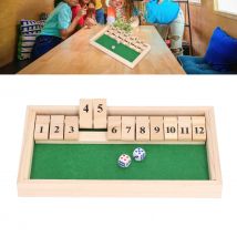 ZK20 Dice Board Game Portable Party Funny Wooden 12 Numbers Flip Tiles Game Toy for Bars KTV Tea House
