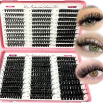 570/640 Stück Individul Claster Wimpern Dicke und flauschige Verlängerung 30D/100D Mix Länge DIY Cluster Wimpern