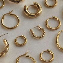 Gold Color Stainless Steel Hoop Earrings for Women Small Simple Round Circle Huggies Ear Rings Steampunk Accessories