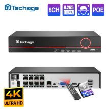 Techage H.265 8CH 4MP 5MP 8MP 1080P 4K NVR POE Audio bidireccional vigilancia de seguridad NVR hasta 16CH para cámara IP POE vídeo CCTV