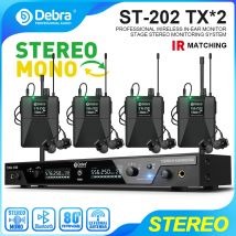 Debra Stereo UHF Wireless In-Ear-Monitorsystem ST-202 Dual-Frequenz für Bühnenaufnahmestudio Schlagzeugerinstrument