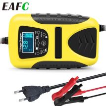 12V 7A Automatisches intelligentes Auto-Batterieladegerät 7-stufiges Autobatterie-Ladegerät für Auto Motorrad Pulsreparatur-Ladegerät LCD-Display