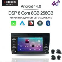 7 "Carplay DSP IPS Android 13.0 8GB + 128GB 8-rdzeniowy odtwarzacz multimedialny GPS Radio Wifi dla Porsche Cayenne 955 957 9PA 2002-2010