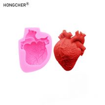 Simulation Organ Heart Chocolate Fondant Silicone Mould Brain Cake Mould DIY Drip Baking Moulds