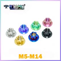RTAMO Muttern aus Titanlegierung, M5, M6, M8, M10, M12 x 1,25/1,5/1,75 P, M14 x 1,5 P, Torx-Mutter, Ti-Befestigungselement, Fahrrad- und Motorradmutter (1 Stück)