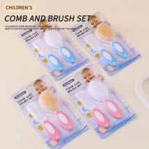 2-in-1-Babykamm und weiches Bürstenset, Pastellrosa, ultraweiche Borsten, für die Babypflege von Neugeborenen, sichere Kopfmassage