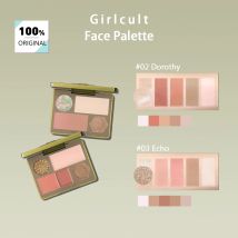 Palette per il viso Girlcult (02 03), polvere liscia, fuso fine, caduta minima, altamente pigmentata, trucco viso tutto in uno, adatto ai principianti