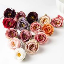 100Pcs Silk Tea Bud Roses Home Wedding Christmas Decorations Bridal Accessories Outdoor Garland Diy Scrapbook Artificial Flowers