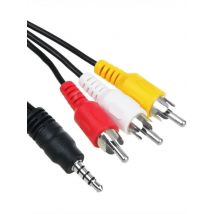 3.5mm Plug to 3 RCA Camcorder Audio Video A/V Cable 4Feet for Sony JVC Panasonic Canon Samsung Camcorders