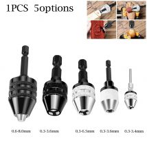 Drill Chuck Keyless Screwdriver Impact Driver Adaptor Electric Motor Power Tool Clamp Chuck Fixture 6.35mm Hex Shank Drill Bits