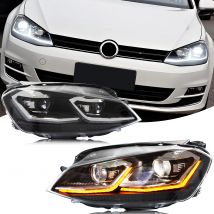 Fari a LED per Volkswagen VW Golf 7 MK7 VII 2013-2017 TSI TDI Proiettore E-Mark Gruppo lampade anteriori [Non adatto per GTI/R/GTD]