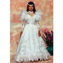 History Fashion Brautkleider Dear Lord Puffy Langarm Rüschen Applikation Korsett Schnür-Brautkleid Outfit Maßgeschneidert