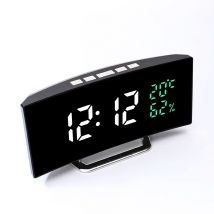 Spiegel-Digitalwecker, Temperatur, Datum, 2 Helligkeitsstufen, Schlummer-Tischuhr, 12/24 Stunden, Nachtmodus, LED-Uhr