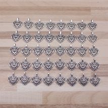 IFOCUS 40 Stück/Lot Herz-Charms für DIY-Schmuckherstellung, Zinklegierung, 16 x 14 mm/0,63 x 0,55 Zoll