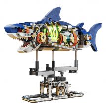 Shark Deep Sea Creature Building Kit Mechanical Shark Sea Creature Building Blocks Zestaw kreatywnych prezentów dla dziewczynek i chłopców 687szt.