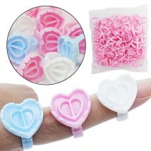 Wholesale 100Pcs/Bag Disposable Eyelash Extension Glue Ring Cup Tattoo Pigment Holder Container Lash Tools Supplier
