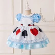 Baby Mädchen Alice Kostüme Maid Lolita Cosplay Prinzessin Kleid Wunderland Alice Karneval Maskerade Party Blaue Maids Schürze Kleider