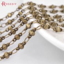 1 Meter Breite 2–2,5 mm 3,5 mm Antik Bronze Messing quadratische Kugel Gliederkette Halskette Ketten Schmuckzubehör Zubehör Großhandel