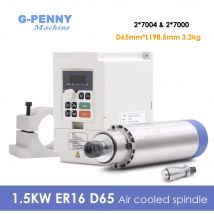 Nuovo arrivo! G-Penny 1.5k ER16 D = 65mm motore mandrino raffreddato ad aria 110v/220v/380v raffreddamento ad aria per la lavorazione del legno 65x258mm 4 cuscinetti