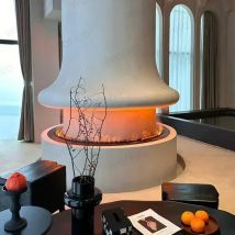 Smart Home 3D-Kamin mit Wasserdampf-Luftbefeuchter, LED-Dekorflamme, TV-Wand, Klang von Brennholzknirschen, Dampf-Elektrokamin