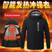 Heizung Jacken Männer Winter Warme Beheizte Windjacke 8 Zonen Elektrische Beheizte Mantel Wasserdichte Mantel Plus Größe 5XL Oberbekleidung Männlich
