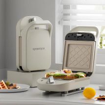 600 W elektrischer Sandwichmaker, Waffeleisen, Multi-Bäcker, Frühstücksmaschine, Toaster, Backen, Pfannkuchen, Sandwichera, doppelseitige Wärme