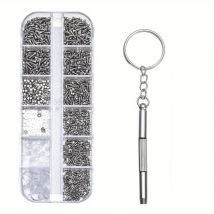 1Set Brillen-Reparatur-Set mit kleinen Edelstahl-Schrauben, Nasenpads, Mikro-Schraubendreher, Pinzette für die Wartung von Uhren und Brillen
