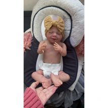 19 Zoll Ganzkörper Vinyl wieder geborene Puppen April lächelndes Gesicht Neugeborenen schlafenden Jungen 3d Hautton mit sichtbaren Adern wasserdicht