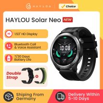 HAYLOU Solar Neo Smartwatches Ultragroßes 1,53-Zoll-HD-Display 24-Stunden-Gesundheitsüberwachung Bluetooth-Anrufe Smartwatch mit zwei Armbändern