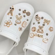 14-teiliges Set mit funkelnden Strass-Kunstperlen-Schuhanhängern zum Selbermachen, abnehmbares dekoratives Zubehör, geeignet für CROCS-Clogs