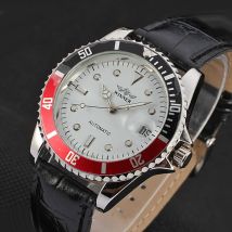 Gewinner Uhr Männer Mode Sport uhren Lederband Auto Datum automatische Selbst aufzug mechanische Armbanduhren Männer Relogio Masculino