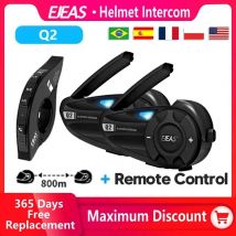 EJEAS Q2 domofon do kasku motocyklowego zestaw słuchawkowy Bluetooth 5.1 szybka para wodoodporne do 2 zawodników bezprzewodowe słuchawki domofonowe