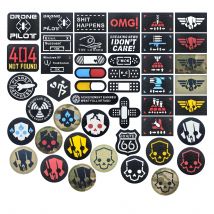 Sono OK Teschio con benda incrociata Ti sembrare OK Gesto divertente 404 NON FOUNO Zaino tattico Costume Ricamo Patch con gancio e anello