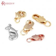 6PCS 18K Gold Farbe Messing mit Kreis Karabiner Halskette Verschlüsse Armbänder Schmuck Machen Liefert Diy Erkenntnisse Zubehör