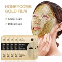 5/10 Stück SADOER 24K goldene Gesichtsmaske, feuchtigkeitsspendende Gesichts-Hautpflege, straffende, nährende, glatte Haut, Verjüngung, Gesichtsmasken