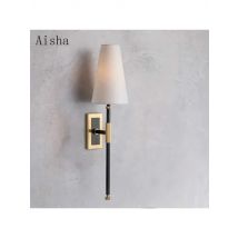 Retro Copper Cloth Wall Lamp LED Sconces for Home Simple Reading Light Villa Bedroom Bed Corridor Living Room Decorative Light