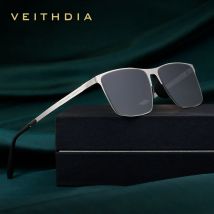 VEITHDIA Polarisierte Sonnenbrille, UV400, hochauflösende Nylonlinse, Edelstahl-Brille, modisch für Damen und Herren 8212