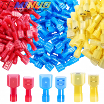100/80/60 Stück Nylon-Flachstecker, 22–10 AWG-Messgerät, elektrische, vollisolierte Crimp-Anschlussklemmen