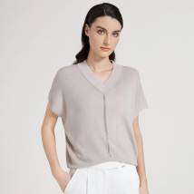 BC1026 Luxus frauen Kleidung Seide Woolen Damen Kleidung lose Merino Wolle Weste Pullover Für Frau