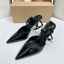Elegante Lackleder-High-Heels-Pantoletten-Schuhe für Damen, spitze Zehen, Abendparty, Pumps, 2026, Sommer, Büro, Damen-Sandalen