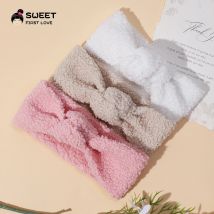 Teddy Stoff Stirnband für neugeborene Mädchen elastischen Knoten Turban warmes Kinder Stirnband für Mädchen Baby Mädchen Haarschmuck Winter