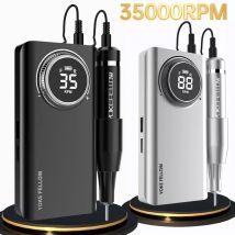 YOKE FELLOW-taladro eléctrico para uñas, 35000 RPM, recargable, pluma para manicura, aparato para pulidor de Gel de uñas