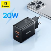 Baseus-cargador USB de 20W, compatible con tipo C PD, carga rápida, puerto USB Dual, cargador de teléfono portátil para iPhone 17 16 15 14 13 12 Pro Max