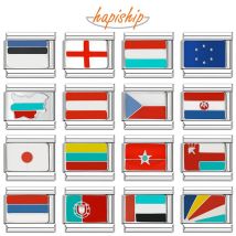 Hapiship Original Daisy Portugal BULGARIA Ungarn VAE Flagge Italienischer Charm Fit 9mm Armband Edelstahl Schmuckherstellung DJ589